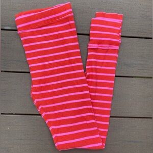 J. Crew Pink Red Stripe Waffle Leggings Pajamas Sz M